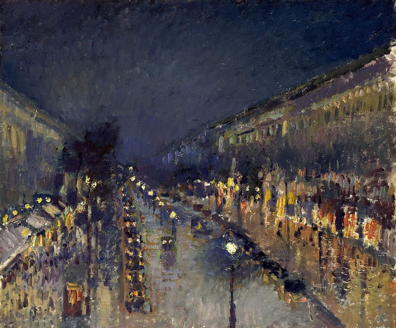 Pissarro Boulevard Montmartre Effet De Nuit canvas print