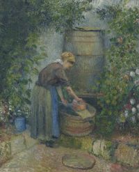 Pissarro Camille Femme Lavant Ein Auflauf 1879