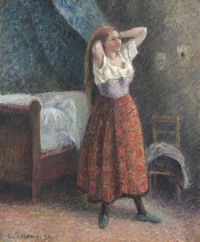 Pissarro Camille Femme Se Coiffant 1894 قماش مطبوع
