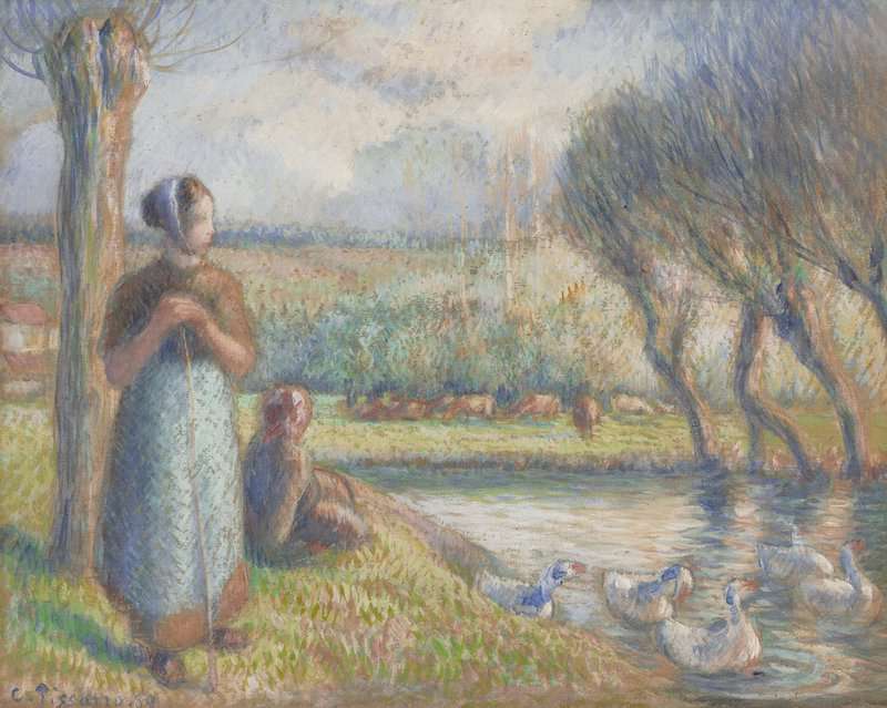 Pissarro Camille Gardeuse D Oies Au Bord De L Epte 1889 canvas print
