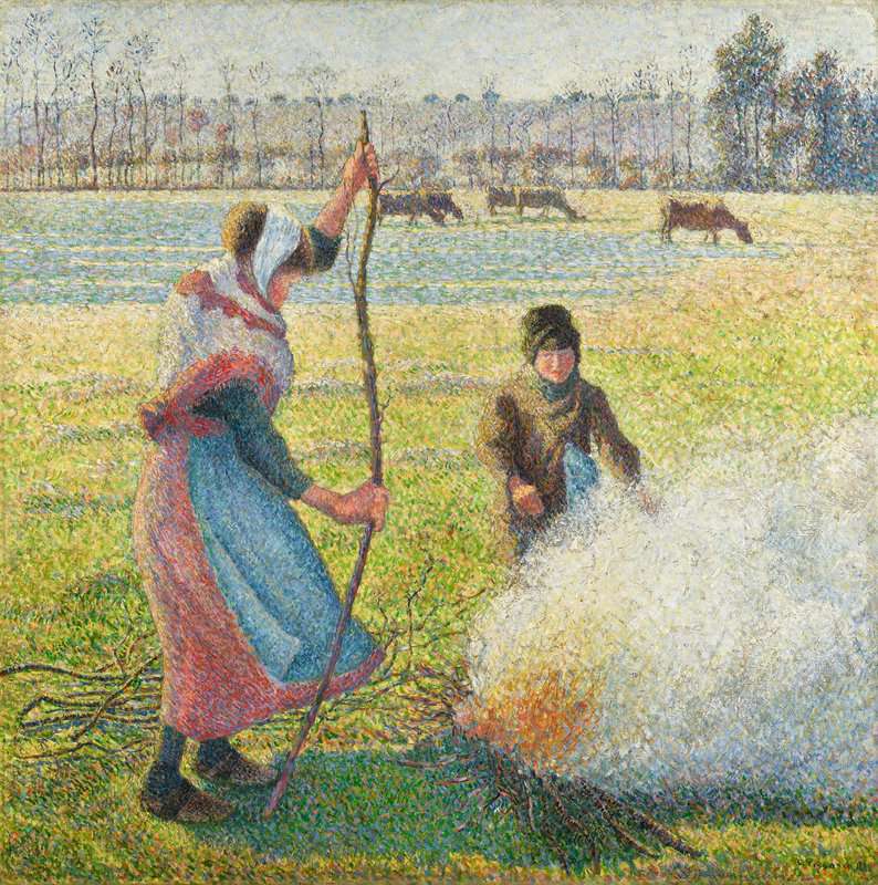 Pissarro Camille Gelee Blanche Jeune Paysanne Faisant Du Feu 1887 88 canvas print