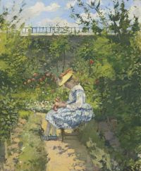 بيسارو كاميل جين بيسارو ديت مينيت Assise Au Jardin Pontoise Ca. 1872 طباعة قماشية