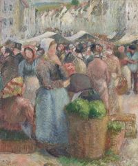 Pissarro Camille Le Marche De Gisors Grande Rue 1885 canvas print