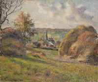 Pissarro Camille Les Meules Et Le Clocher De L Eglise A Eragny 1884