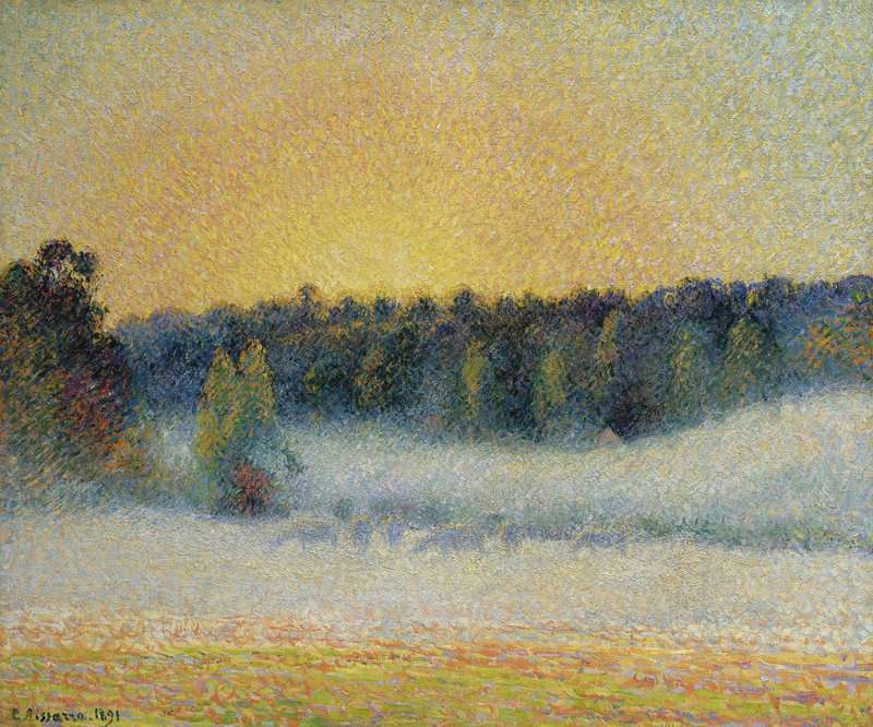 Pissarro Camille Prairie Avec Vaches Brume Soleil Couchant A Eragny 1891 canvas print