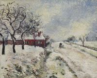 Pissarro Camille Route Enneigee Avec Maison Environs De D Eragny 1885