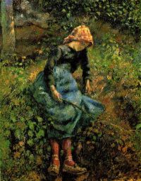 Pissarro Mädchen mit einem Stock