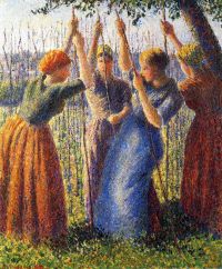 Pissarro Peasant Women زرع حصص قماشية مطبوعة