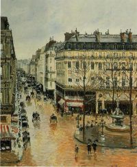 Pissarro Rue Saint Honore am Nachmittag. Wirkung von Regen