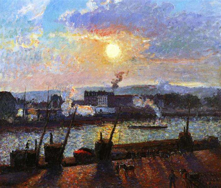 Pissarro Sunset Rouen canvas print