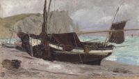 Polenov Vasily Dmitrievich A Fishing Boat In Etretat Normandy 1874 canvas print