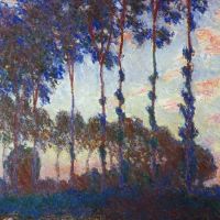 Populieren zonsondergang door Monet