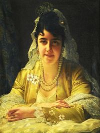 Portielje Edward Porträt einer Dame 1880
