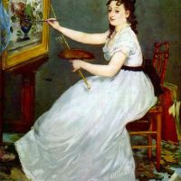 Portrait Of Eva Gonzales In Manet Studio By Edouard Manet