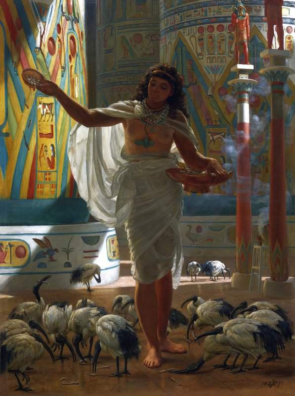 Poynter Edward John Feeding The Sacred Ibis In The Halls Of Karnac 1871 canvas print