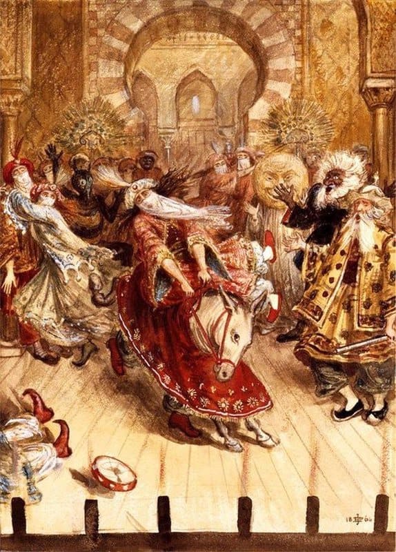 Poynter Edward John Pantomime At The Crystal Palace With H. Cole And Captain Fowke 1864 canvas print