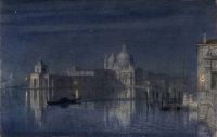 Poynter Edward John Santa Maria Della Salute Venice. Moonlight 1868 canvas print