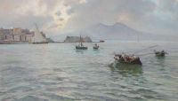 Pratella Attilio Fishing Boats In The Bay Of Naples canvas print