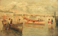 Pratella Attilio Fishing Boats In The Bay Of Naples 3 canvas print