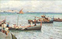 Pratella Attilio Fishing Boats On The Neapolitan Coast canvas print