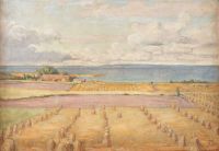 Prins Eugen Fields By Lake Vattern Scene من طباعة قماش Orgarden