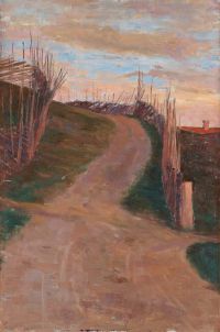 Prins Eugen Landscape With Roundpole Fence canvas print