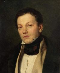 Prud Hon Pierre Paul Portrait Of A Gentleman Bust Length In A Black Coat And Black Crava canvas print
