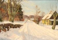 Pryn Harald A Country Road In The Sun On A Winters Day canvas print
