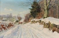 Pryn Harald A Road Through A Snowcovered Landscape canvas print