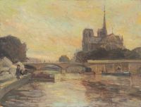 Pryn Harald Evening Atmosphere Near Notre Dame In Paris 1925 canvas print