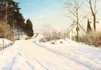 Pryn Harald View Of A Country Road In The Snow canvas print