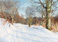 Pryn Harald Winter Landscape At Raadvad canvas print