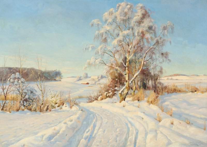 Pryn Harald Winter Landscape On A Clear Frosty Day canvas print