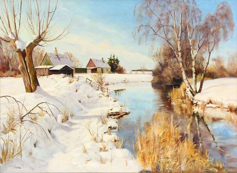 Pryn Harald Winterscape From Bregnerod Denmark canvas print