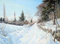 Pryn Harald Winterscape With A Road 1949 canvas print