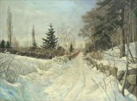 Pryn Harald Woodland Path Under Snow 1949