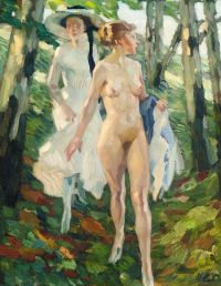 Putz Leo Two Girls In A Forest canvas print