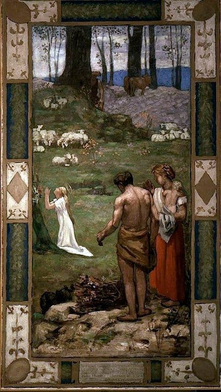 Puvis De Chavannes Pierre De Heilige Genoveva Als Kind In Gebed canvas print