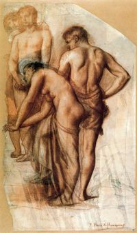 Puvis De Chavannes Pierre Study For Four Figures In Rest