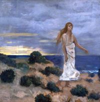 Puvis De Chavannes Pierre Woman By The Sea 1887
