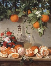 Rafael Romero Barros Bodegon De Naranjas - Still Life With Oranges - 1863