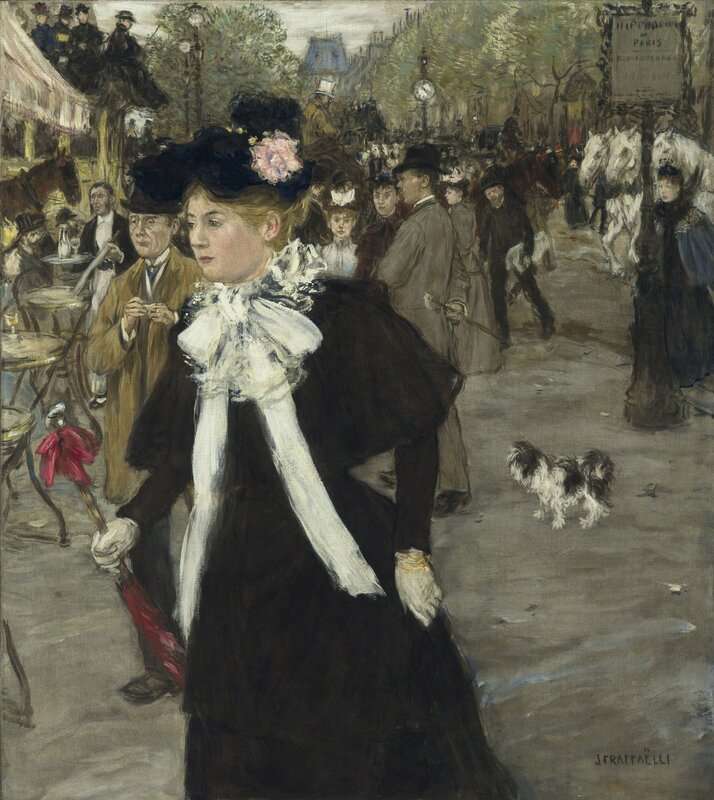 Raffaelli Jean Francois Elegante Sur Le Boulevard Des Italiens Paris Ca. 1899 canvas print