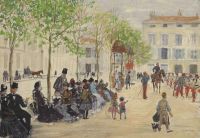 Raffaelli Jean Francois La Place Monge A Paris 1878 canvas print