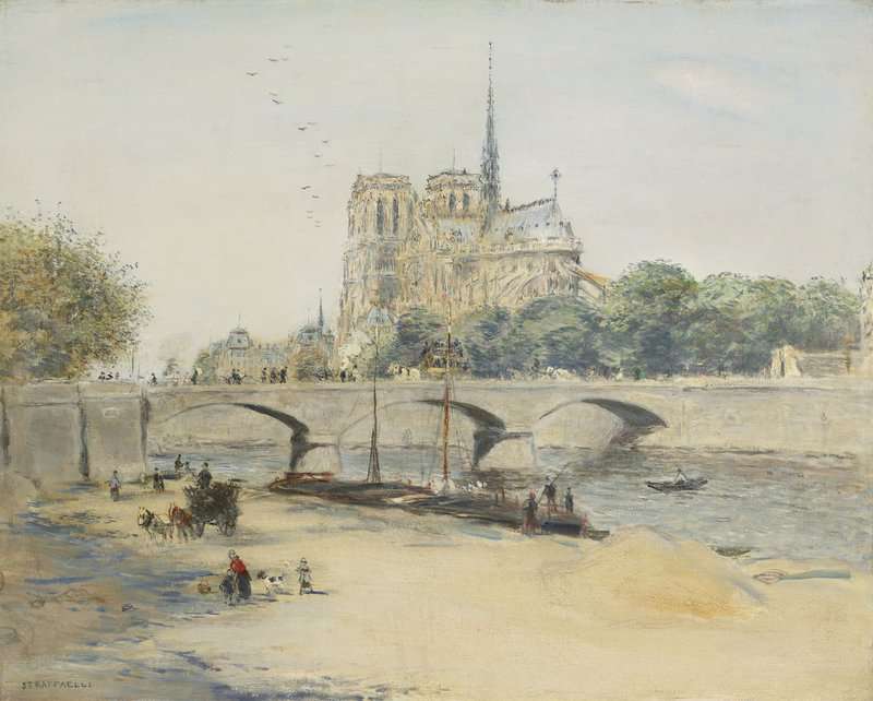 Raffaelli Jean Francois Notre Dame Et Le Quai De La Tournelle Ca. 1890 92 canvas print