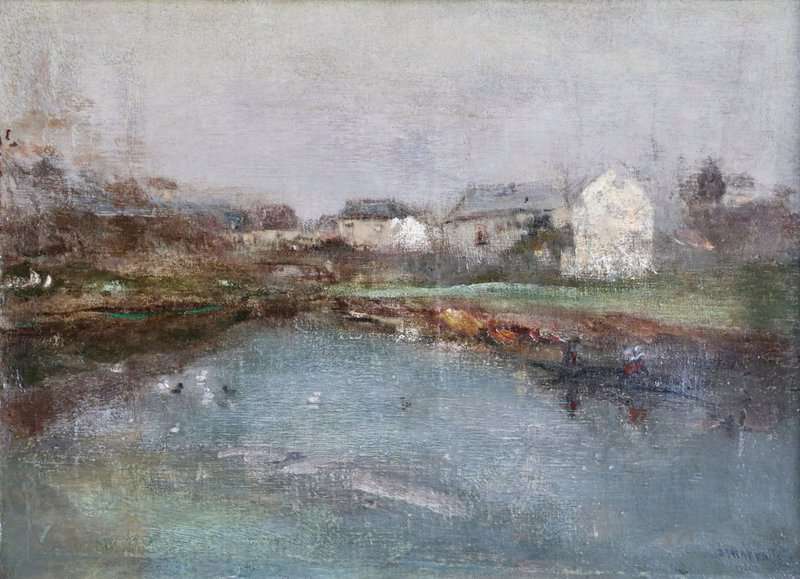 Raffaelli Jean Francois On The River Ca. 1910 canvas print