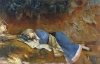 Ralli Theodoros Resting Greek Girl canvas print