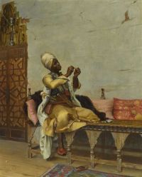 Ralli Theodoros Stringing Pearls 1882 canvas print