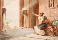 Ralli Theodoros Vendeuse De Fleurs Au Parthenon canvas print