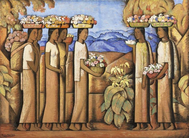 Ramos Marti Nez Alfredo Vendedoras De Flores De Xochimilco canvas print
