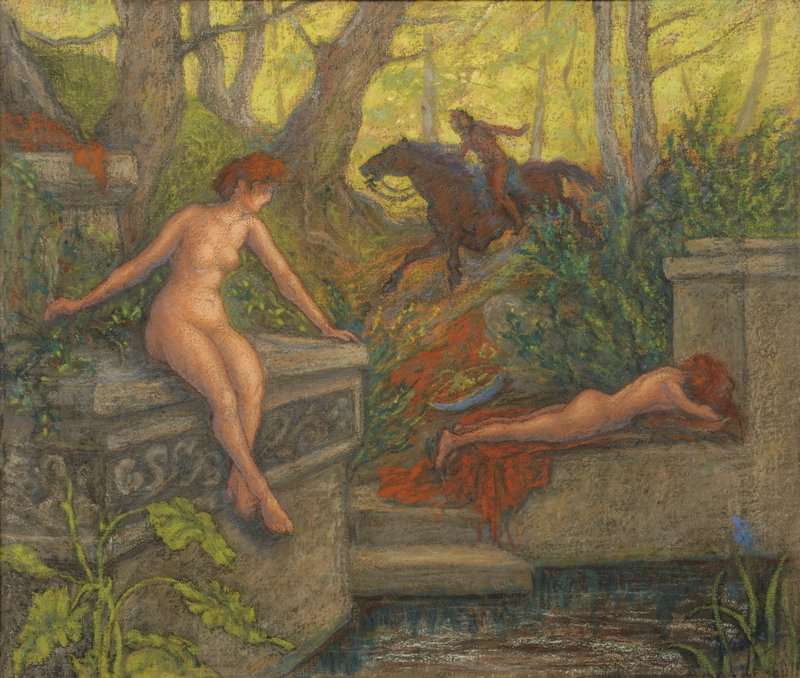 Ranson Paul Deux Nymphes Surprises Par Un Cavalier Ca. 1905 canvas print